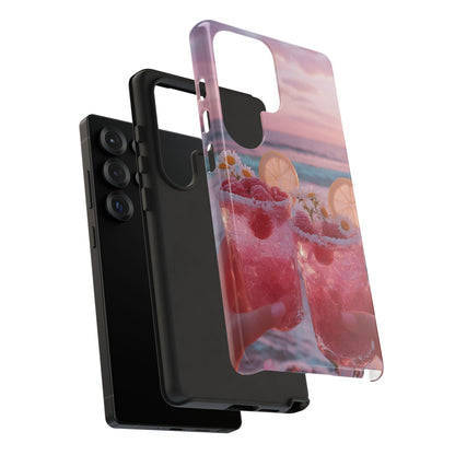 Pink Sunset Cocktail Phone Case — Beach Drink Protective Cover