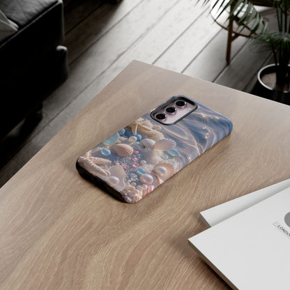 Tough Cases — Pastel Seashell Phone Case (Beach Shells, Pearls & Starfish)