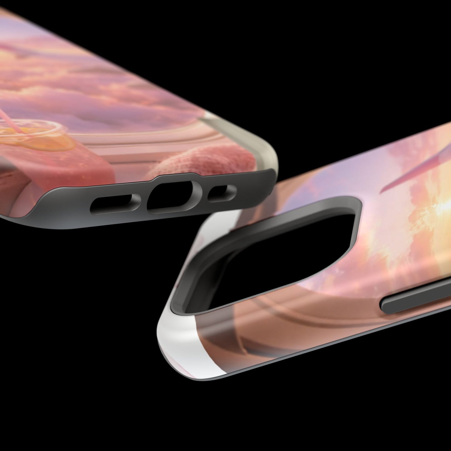 iPhone Magnetic Case "Airplane Window Sunset Travel"