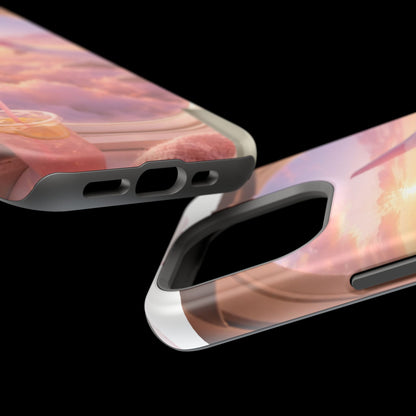 iPhone Magnetic Case "Airplane Window Sunset Travel"