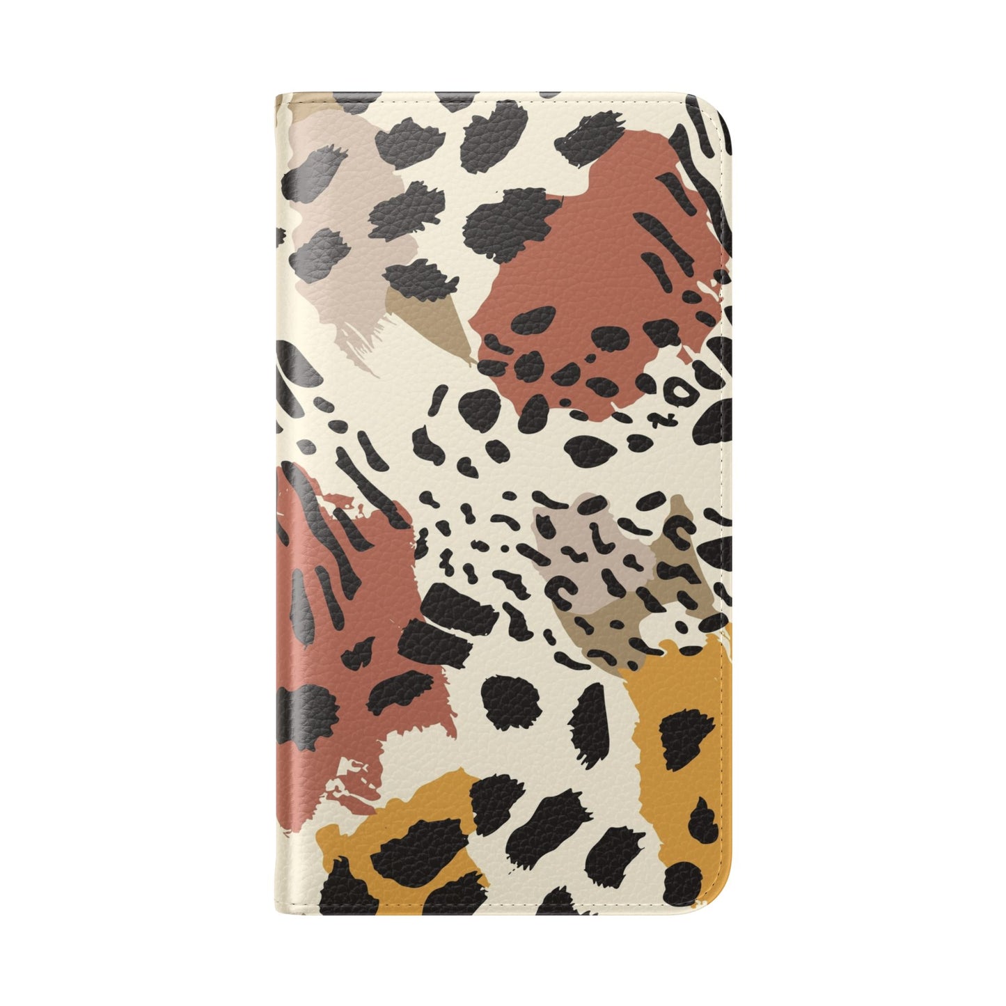 Leopard Patchwork Flip Wallet Case with Card Slots