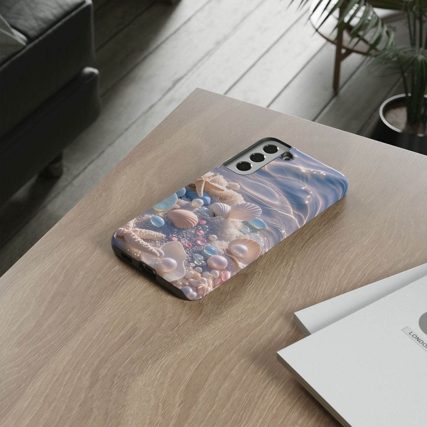 Tough Cases — Pastel Seashell Phone Case (Beach Shells, Pearls & Starfish)