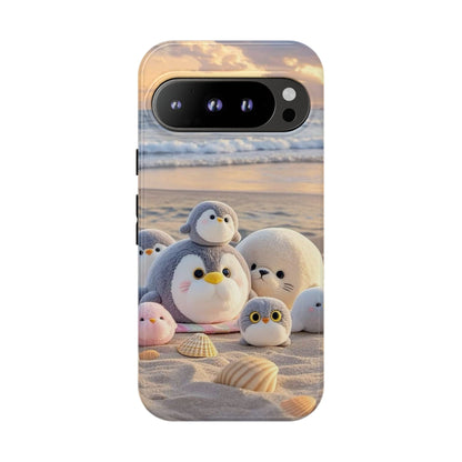 Cute Plush Penguins Beach Phone Case