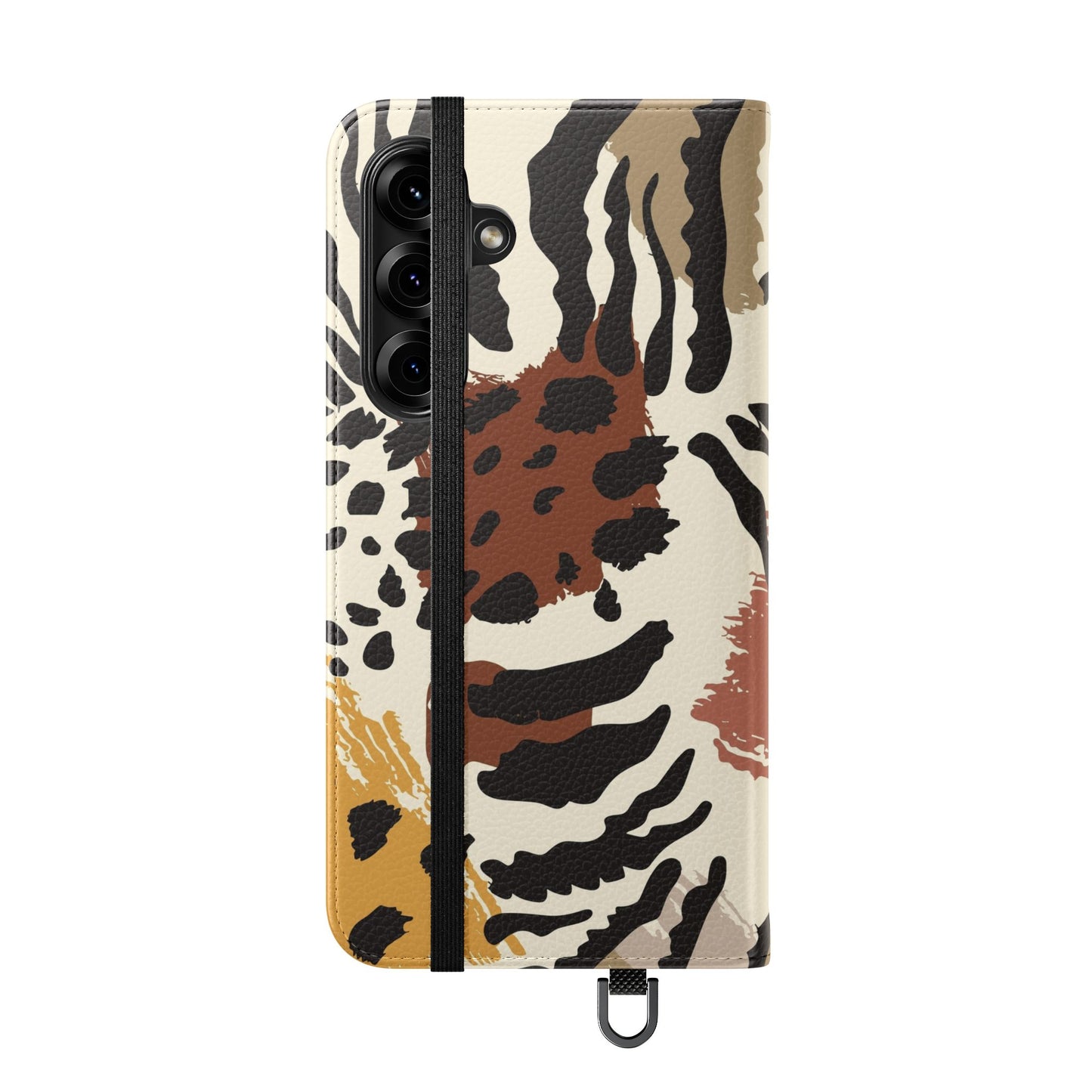 Leopard Patchwork Flip Wallet Case with Card Slots
