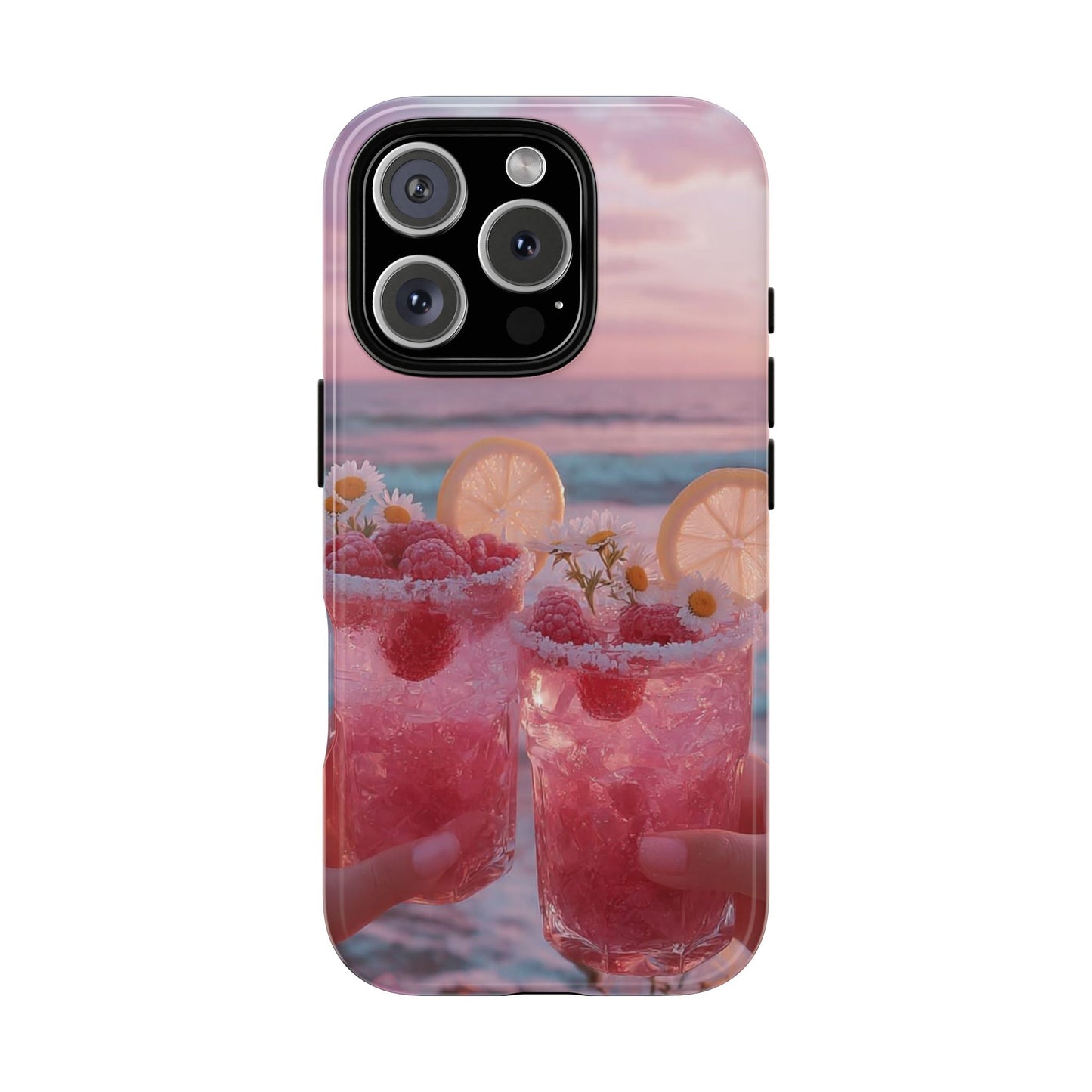 Pink Sunset Cocktail Phone Case — Beach Drink Protective Cover
