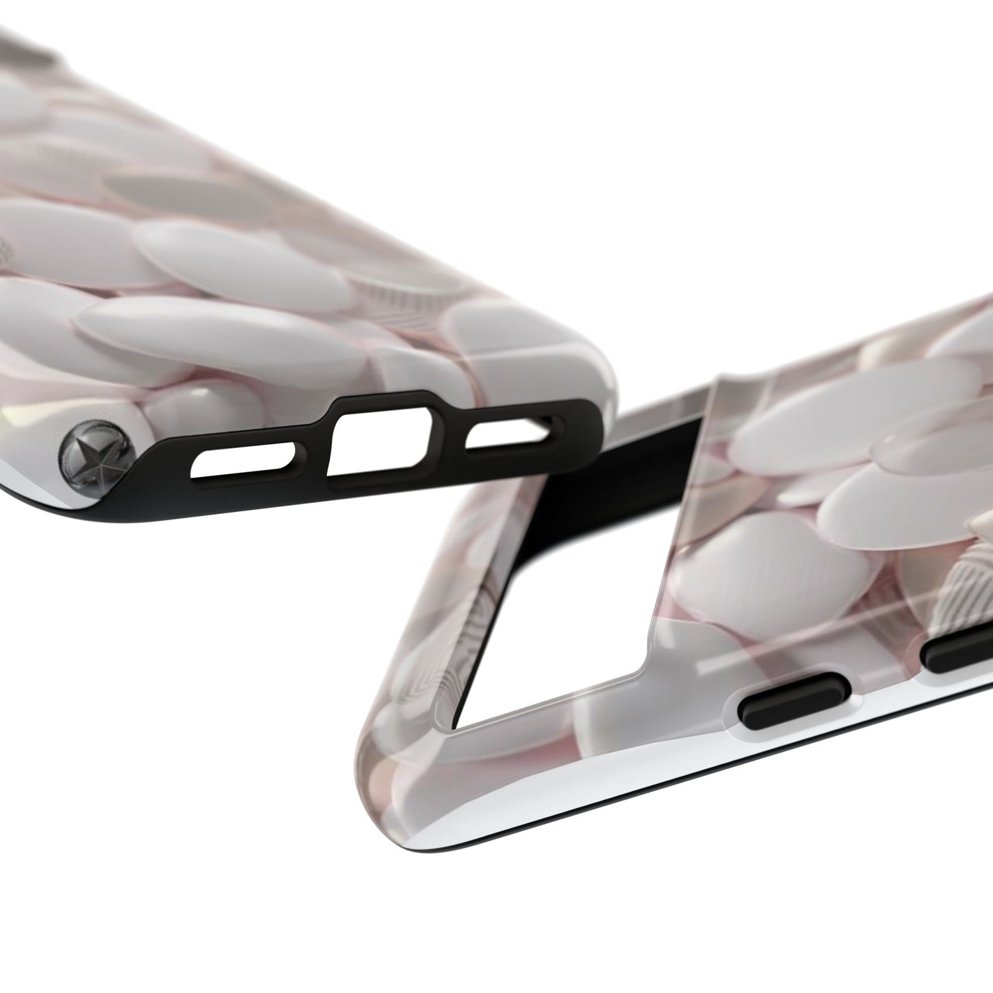Phone Case – Soft Pink Pebble Pattern Protective Tough Case