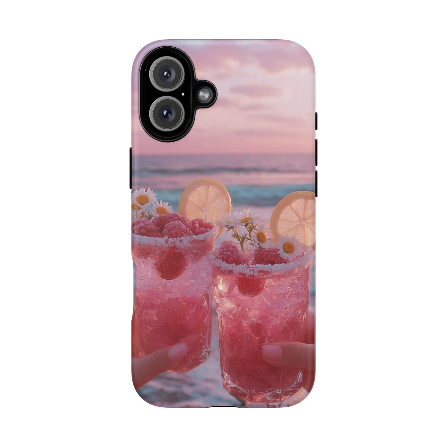 Pink Sunset Cocktail Phone Case — Beach Drink Protective Cover