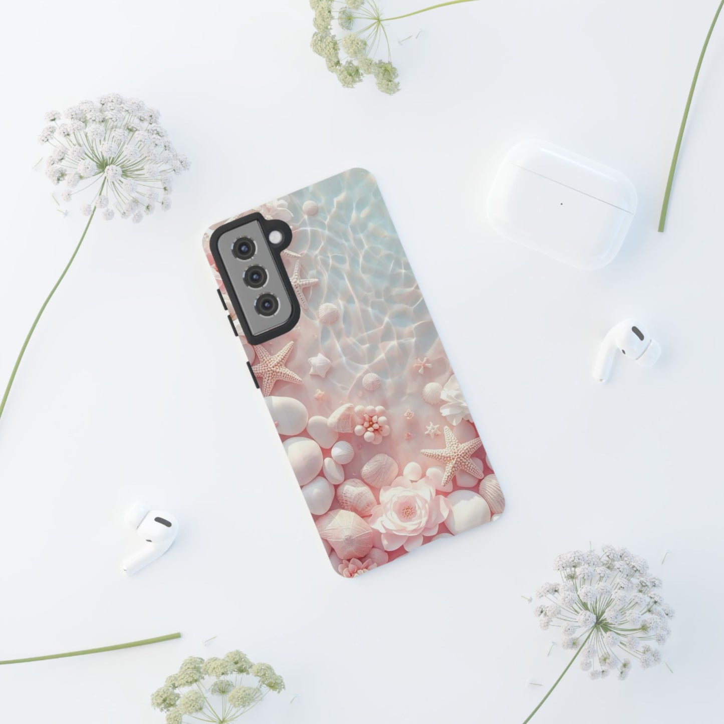Tough Case - Pink Seashell Beach Phone Case