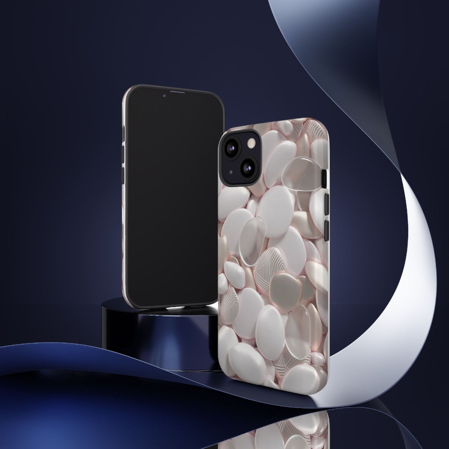 Phone Case – Soft Pink Pebble Pattern Protective Tough Case