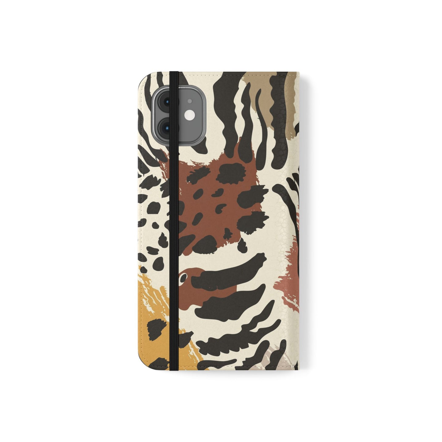 Leopard Patchwork Flip Wallet Case with Card Slots