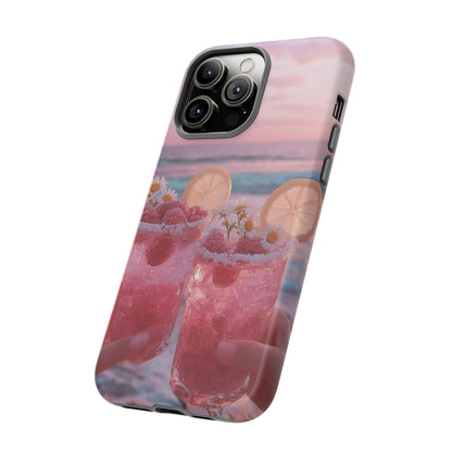 Pink Sunset Cocktail Phone Case — Beach Drink Protective Cover