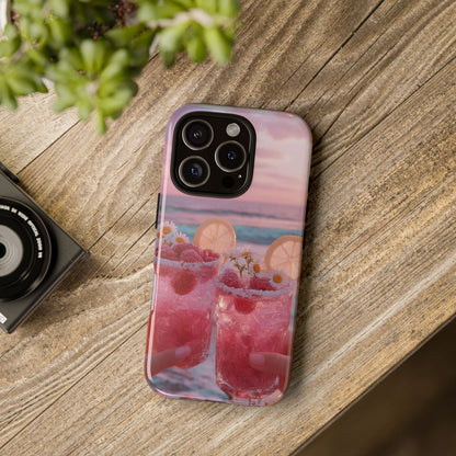 Pink Sunset Cocktail Phone Case — Beach Drink Protective Cover