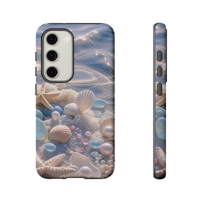 Tough Cases — Pastel Seashell Phone Case (Beach Shells, Pearls & Starfish)