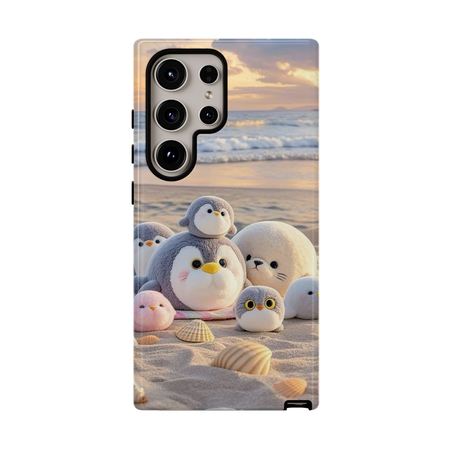 Cute Plush Penguins Beach Phone Case