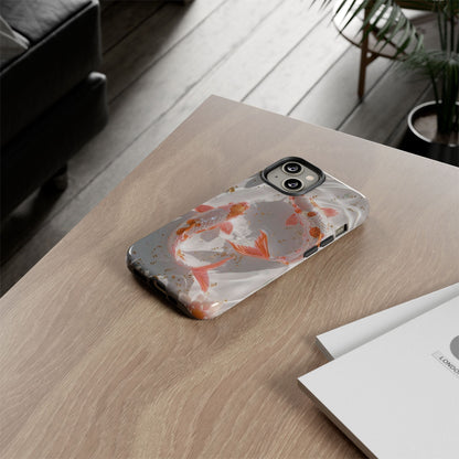 Koi Fish Phone Case "Serene Gold Fleck Watercolor"