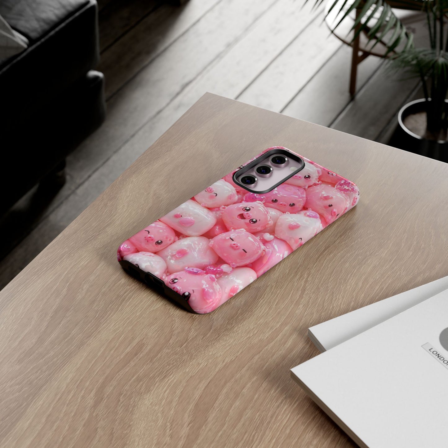 Cute Soft-Pink Character Protective Phone Case