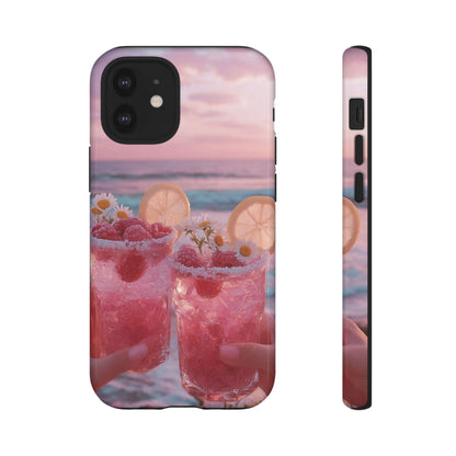Pink Sunset Cocktail Phone Case — Beach Drink Protective Cover