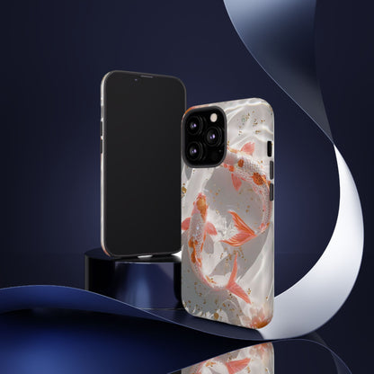 Koi Fish Phone Case "Serene Gold Fleck Watercolor"