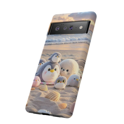 Cute Plush Penguins Beach Phone Case