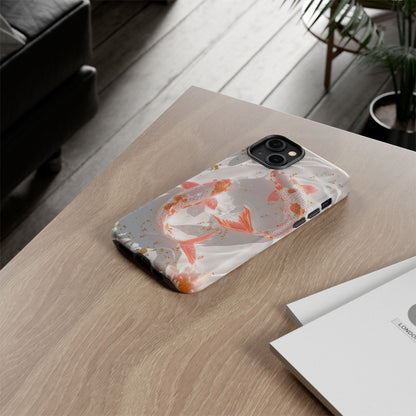 Koi Fish Phone Case "Serene Gold Fleck Watercolor"