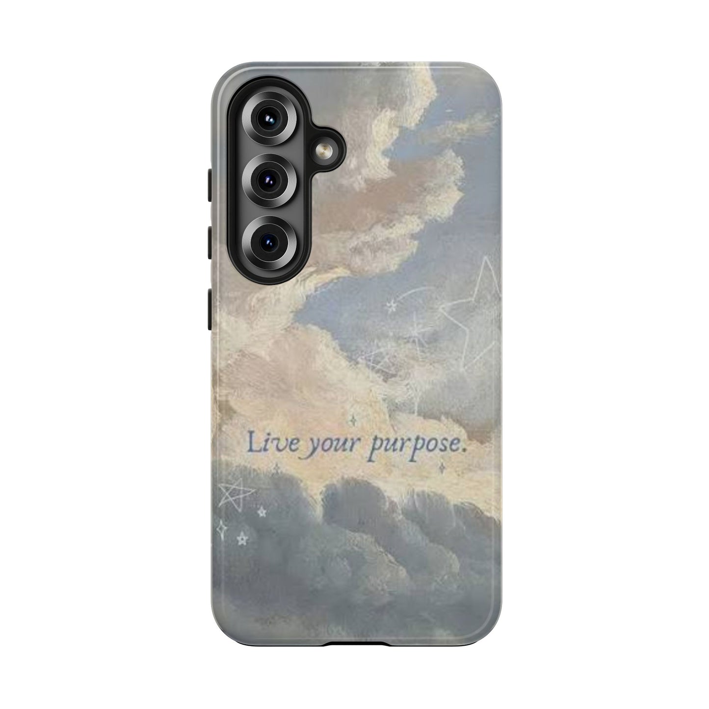 Cloudy Sky 'Live Your Purpose' Tough Phone Case — Motivational Protective Phone Cover