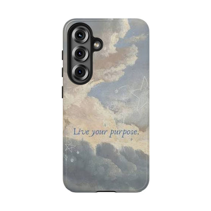 Cloudy Sky 'Live Your Purpose' Tough Phone Case — Motivational Protective Phone Cover