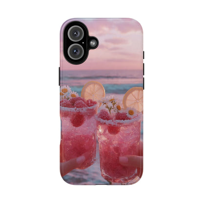 Pink Sunset Cocktail Phone Case — Beach Drink Protective Cover