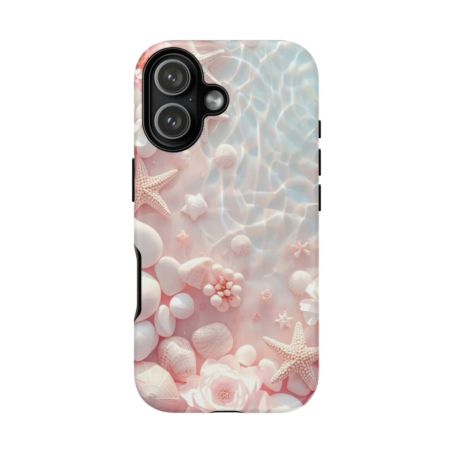 Phone Case — Pink Seashell Starfish Beach Waterproof Design