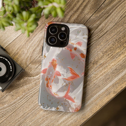 Koi Fish Phone Case "Serene Gold Fleck Watercolor"