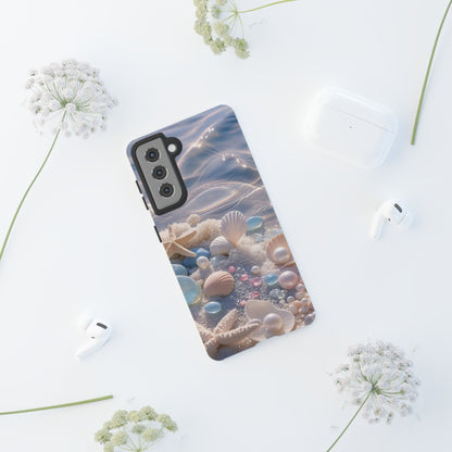 Tough Cases — Pastel Seashell Phone Case (Beach Shells, Pearls & Starfish)