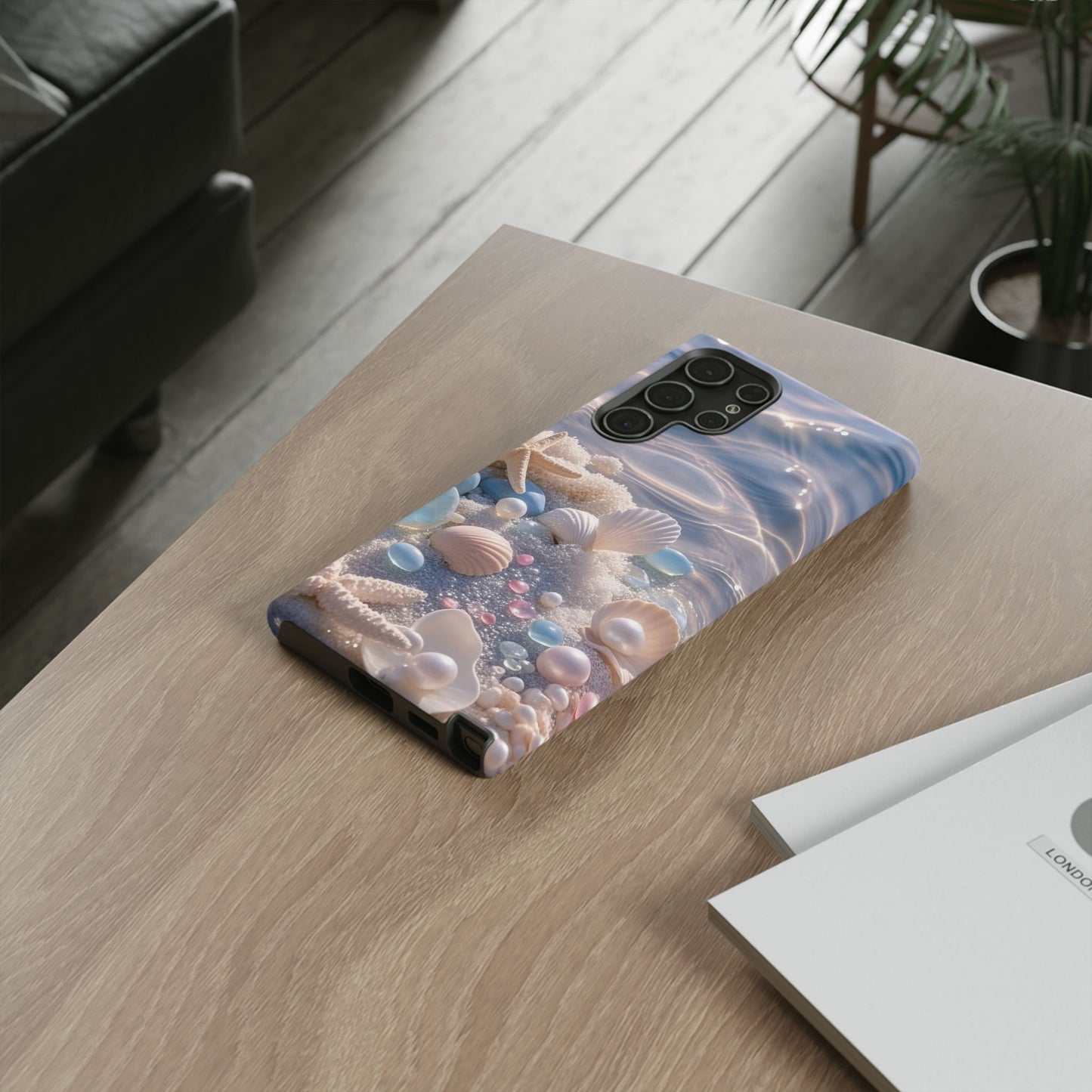 Tough Cases — Pastel Seashell Phone Case (Beach Shells, Pearls & Starfish)