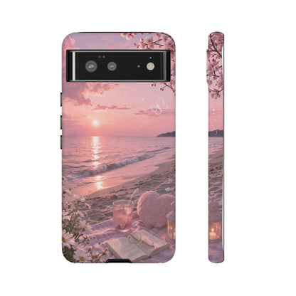 Pink Sunset Beach Phone Case "Romantic Seaside"