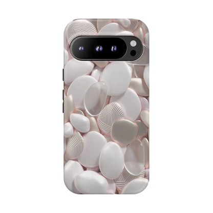 Phone Case – Soft Pink Pebble Pattern Protective Tough Case
