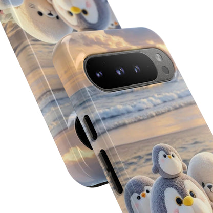 Cute Plush Penguins Beach Phone Case