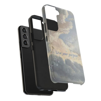 Cloudy Sky 'Live Your Purpose' Tough Phone Case — Motivational Protective Phone Cover