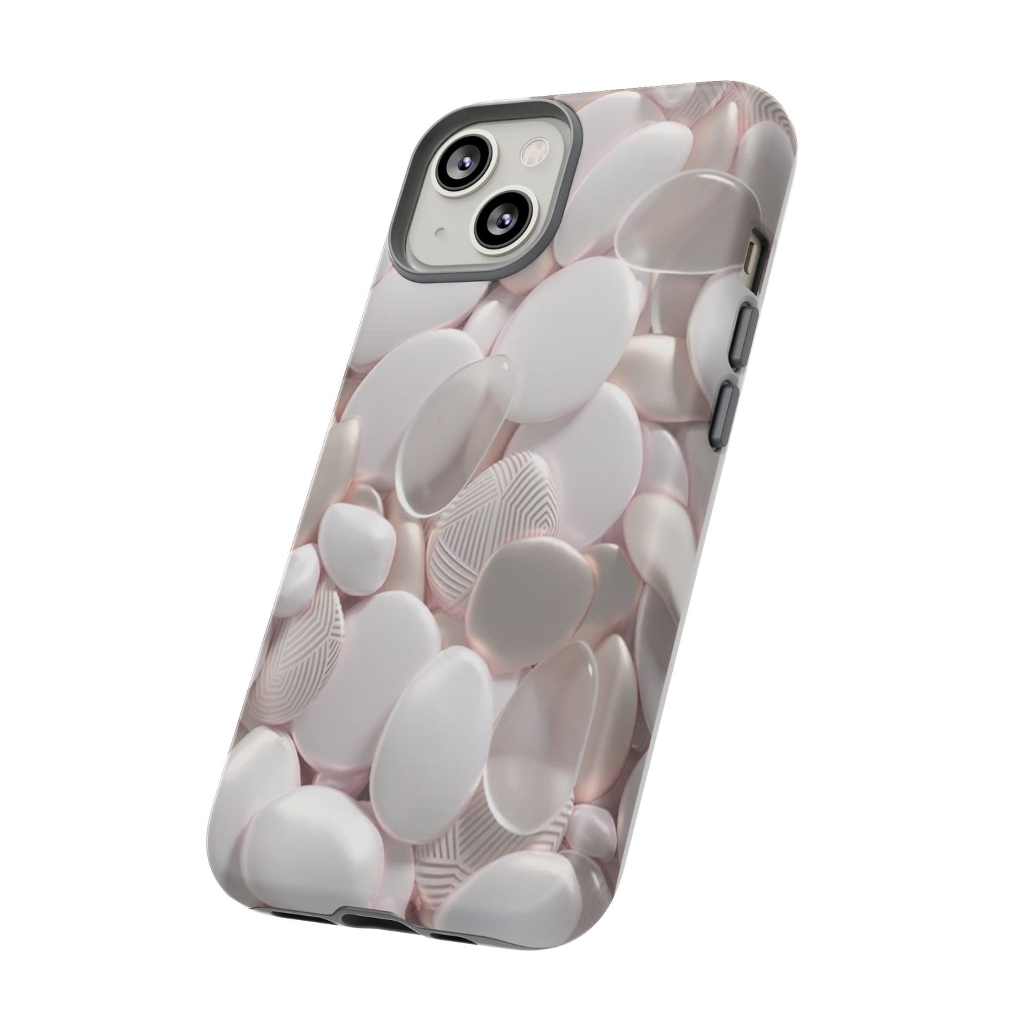 Phone Case – Soft Pink Pebble Pattern Protective Tough Case