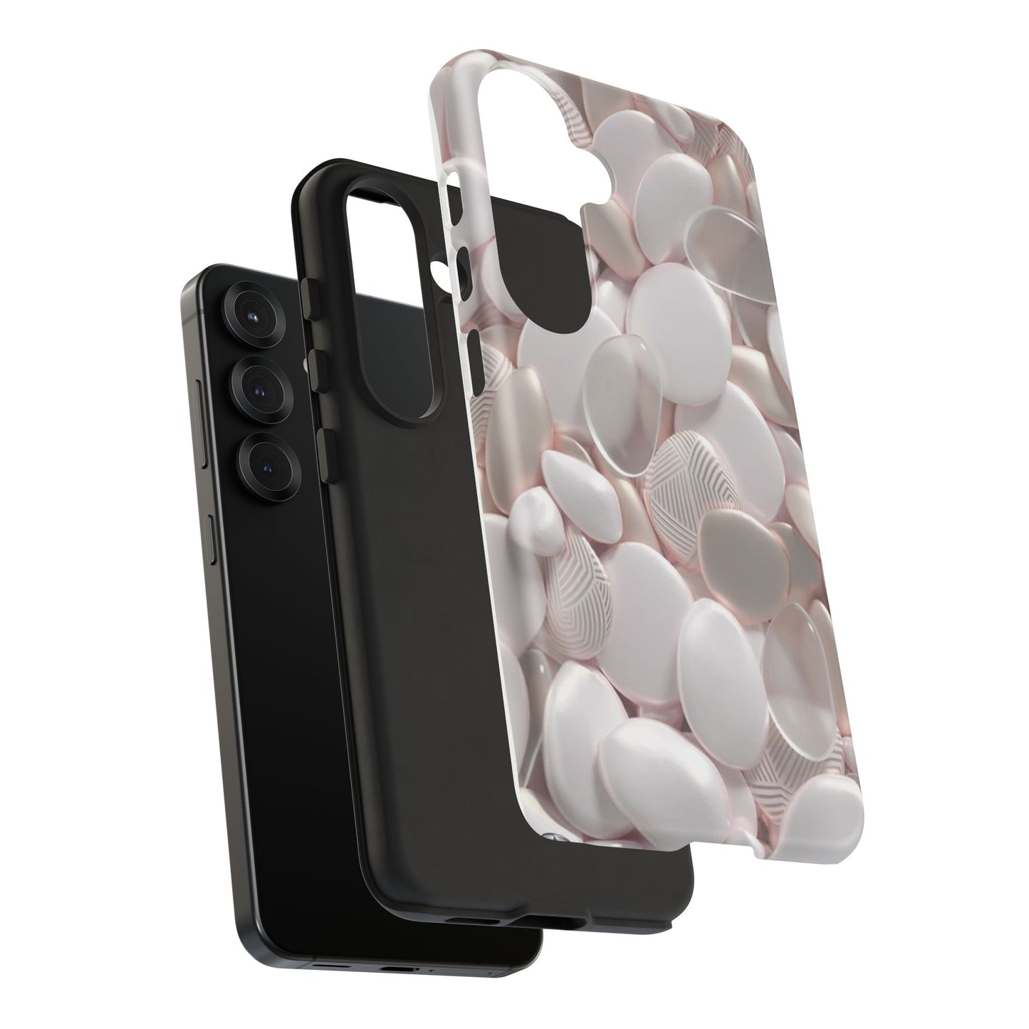 Phone Case – Soft Pink Pebble Pattern Protective Tough Case
