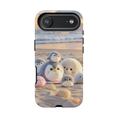 Cute Plush Penguins Beach Phone Case