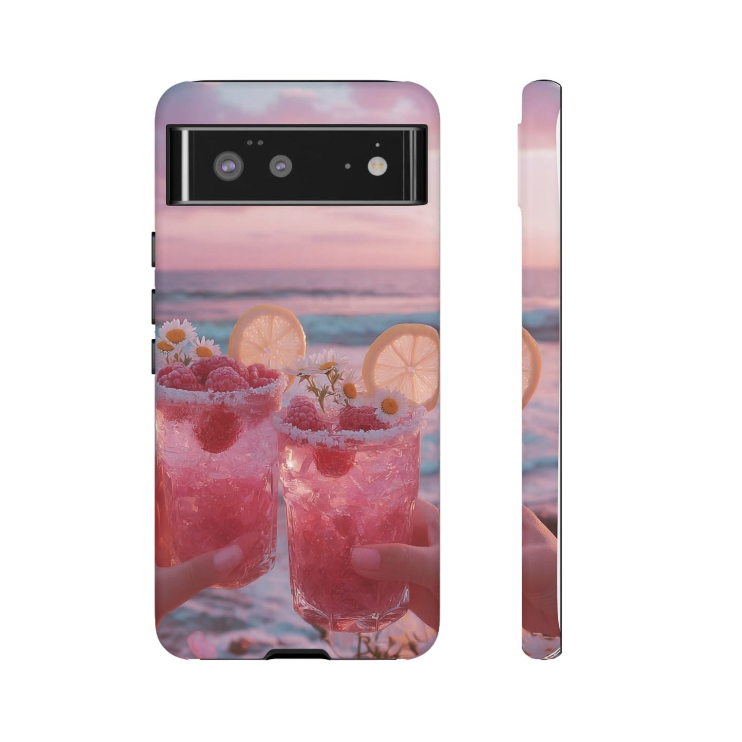 Pink Sunset Cocktail Phone Case — Beach Drink Protective Cover