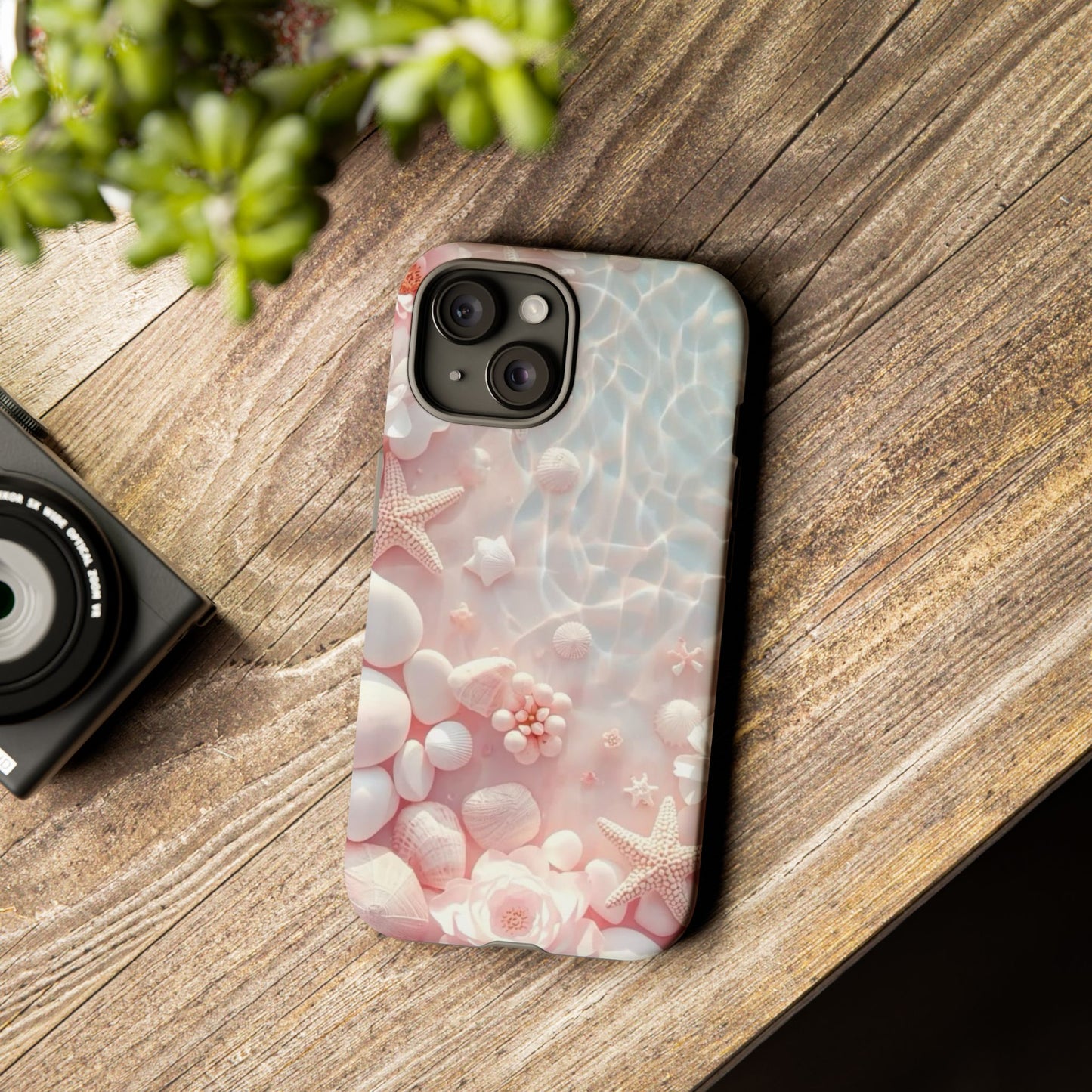 Phone Case — Pink Seashell Starfish Beach Waterproof Design