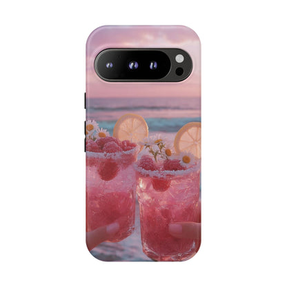 Pink Sunset Cocktail Phone Case — Beach Drink Protective Cover