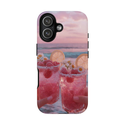 Pink Sunset Cocktail Phone Case — Beach Drink Protective Cover