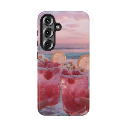 Pink Sunset Cocktail Phone Case — Beach Drink Protective Cover