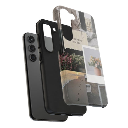 Inspirational Floral Phone Case – Cover with "Just Living My Best Life"