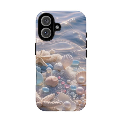 Seashell Pearl Phone Case — Pastel Beach Protective Tough Case