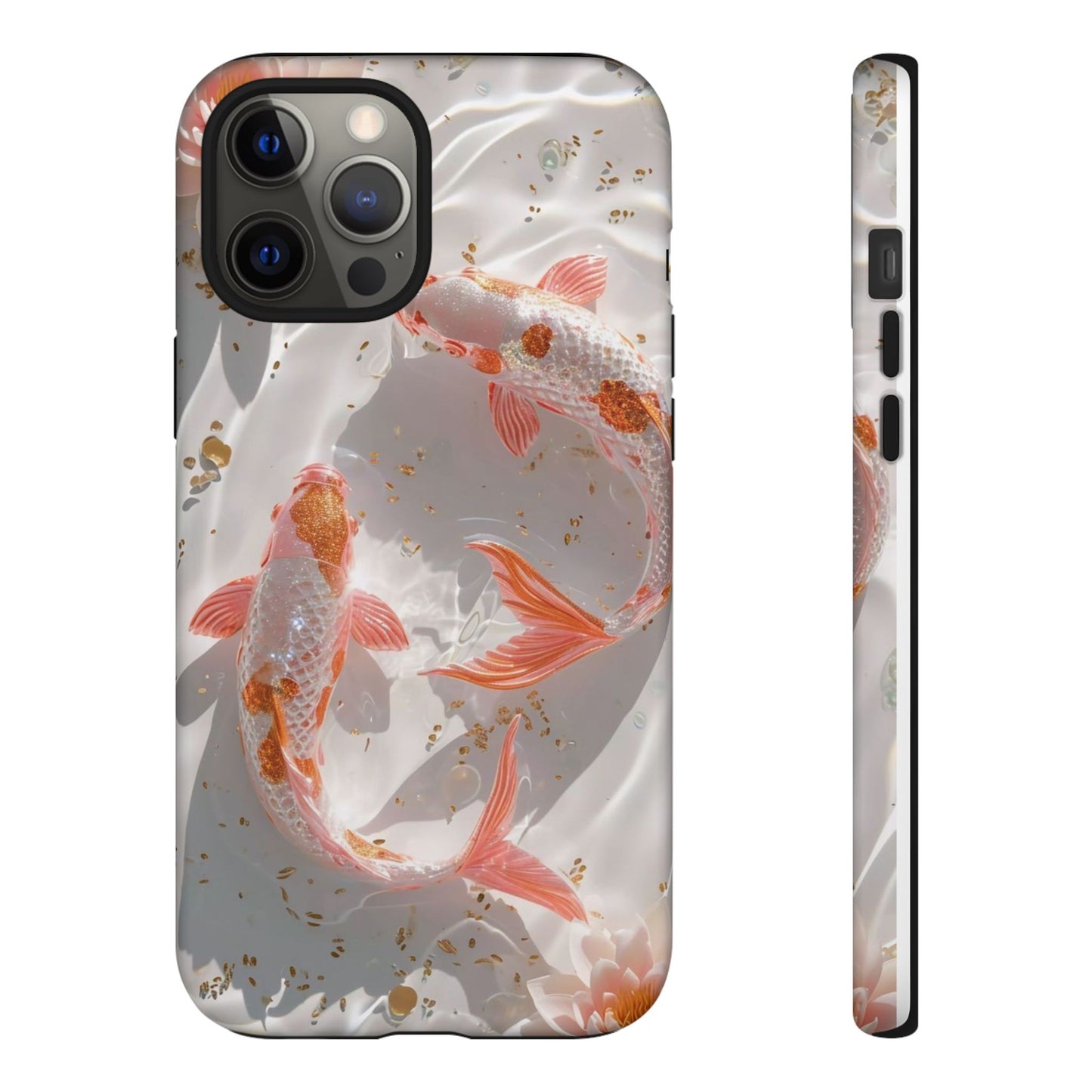 Koi Fish Phone Case "Serene Gold Fleck Watercolor"
