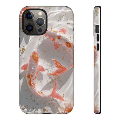 Koi Fish Phone Case "Serene Gold Fleck Watercolor"