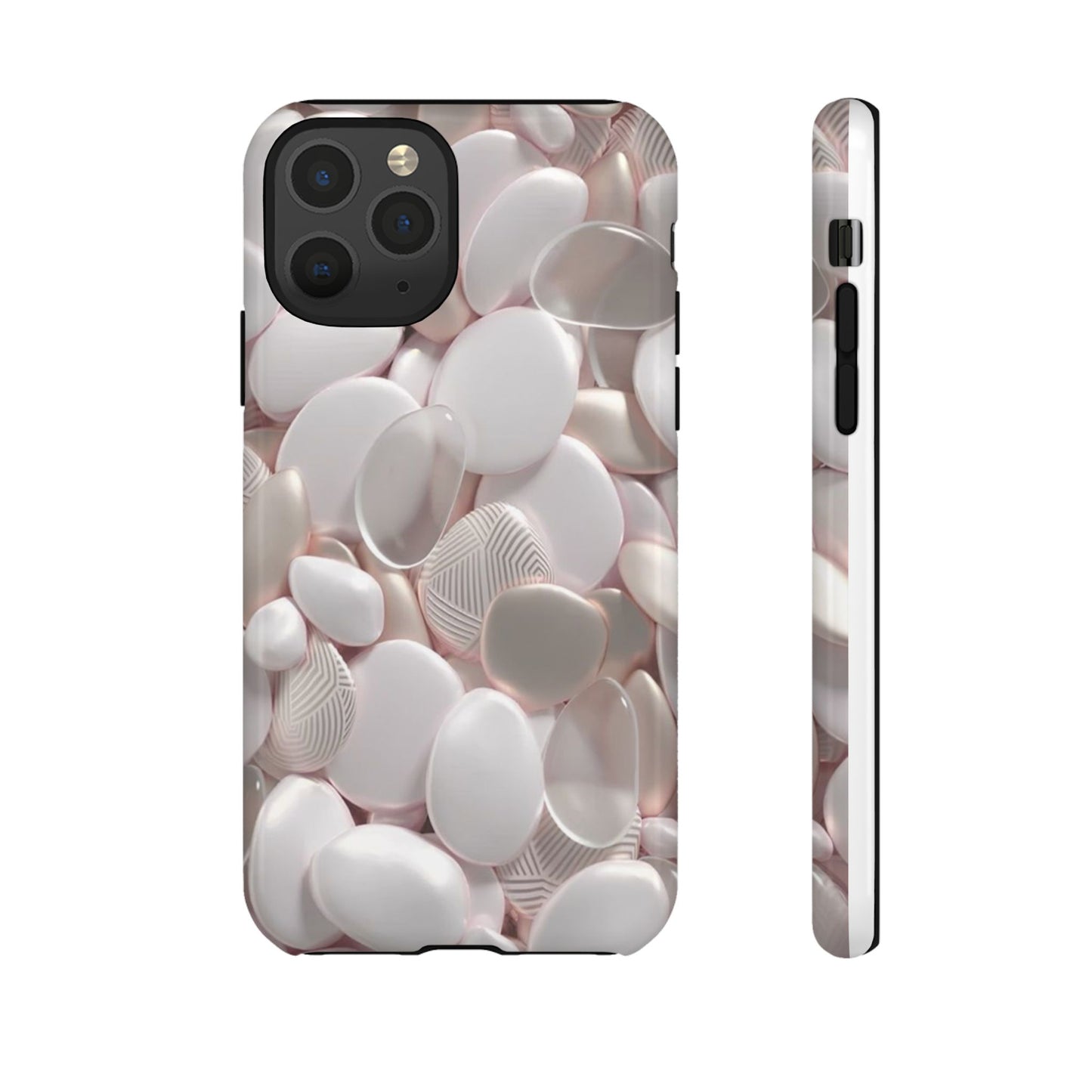 Phone Case – Soft Pink Pebble Pattern Protective Tough Case
