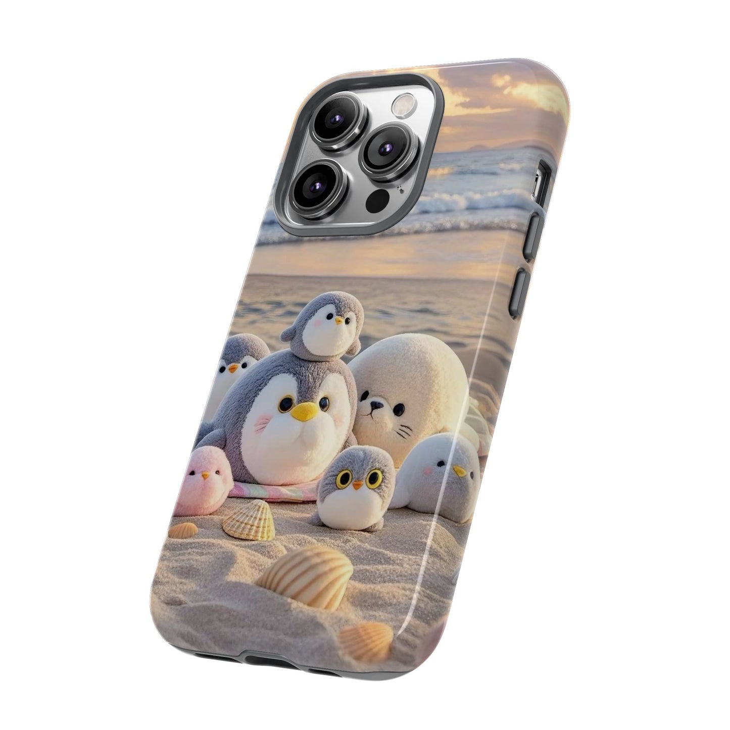 Cute Plush Penguins Beach Phone Case