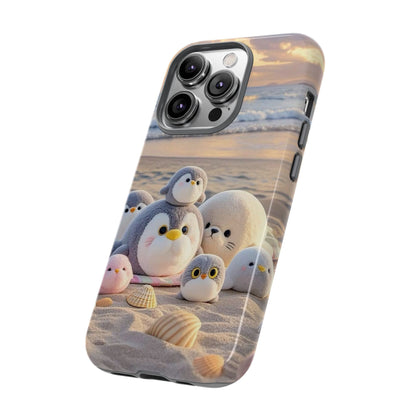 Cute Plush Penguins Beach Phone Case
